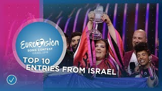 TOP 10 Entries from Israel  Eurovision Song Contest [upl. by Jahdol]