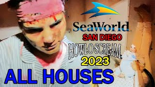 ALL Haunted Houses during HowlOScream 2023 at SeaWorld San Diego [upl. by Theis458]