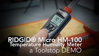 Ridgid Micro HM100 Temperature Humidity Meter  Toolstop DEMO [upl. by Buttaro]