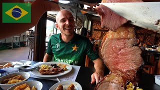 INSANELY DELICIOUS Rodizio Churrasco Trying ALLYOUCANEAT Brazilian BBQ 🇧🇷 [upl. by Gregoor]