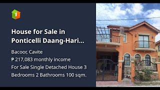 House for Sale in Ponticelli DaangHari Molino Bacoor Cavite [upl. by Otecina336]