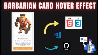 Day 23  Barbarian Card Hover Effect  Using HTML amp CSS Free Source Code [upl. by Andie]