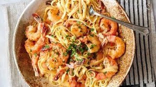 Makarona me karkaleca ne 15 min  Shrimp Pasta easy recipe [upl. by Nitsruk]