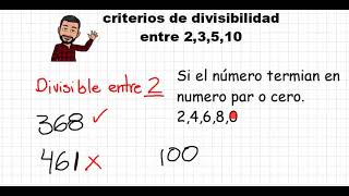 CRITERIOS DE DIVISIBILIDAD 23510 [upl. by Gilroy]