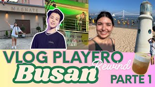 Vlog playero en Busan 🏖️☀️Gwangalli Café del papá de Jimin y más Rewind Vlog [upl. by Arammahs]