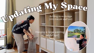 Hang with me while I update my space building more storage hanging up art amp more  VLOG [upl. by Ahsekam]