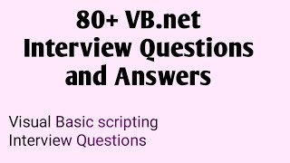 Visual BasicNet Interview Questions and Answers [upl. by Attah]