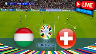 🔴LIVE Hungary vs Switzerland  UEFA Euro Cup 2024  Full Match Streaming  PES Gameplay [upl. by Ahsikin]