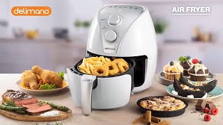 Delimano Air Fryer olaj nélküli fritőz  limitált fehér színben [upl. by Ddet]