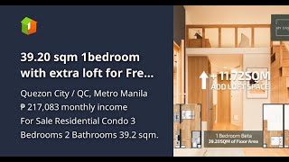 3920 sqm 1bedroom with extra loft for Free PreSelling in Timog Quezon City [upl. by Letsirhc]