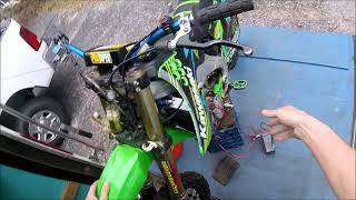 How to put a KX250F into Self Diagnosis Dealer Mode [upl. by Anilehs359]