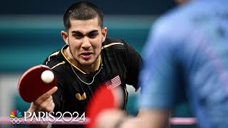 American Kanak Jha swipes his way to Round of 32 in mens table tennis  Paris Olympics  NBC Sports [upl. by Adnoluy496]