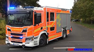 Scania  Lentner vs Atego  Ziegler HLF1612 vs HLF20 Feuerwehr Rüsselsheim hauptamtliche Kräfte [upl. by Gausman]