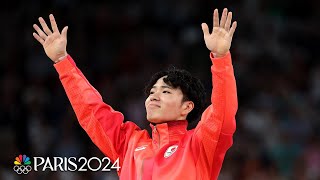 Shinnosuke Oka SHINES in men’s gymnastics individual allaround victory  Paris Olympics [upl. by Leamaj]