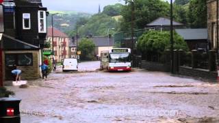 Walsden Water flooding Todmorden July 29th 2013 [upl. by Anirok741]