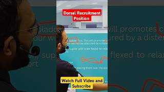 Dorsal recruitment Position kese dete hai nursingeducation nursingofficer norcet8 neet [upl. by Tavy]