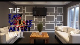 DIY Square Accent Wall For Under 100 [upl. by Eob]