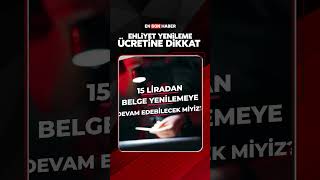 Ehliyet yenileme ücretine dikkat shorts [upl. by Yerdua]