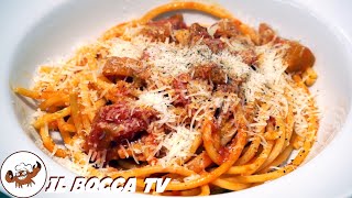 245  Bucatini allamatricianapiatto forte alla romana primo piatto tipico facile e veloce [upl. by Nonnairb31]