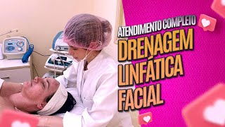 Atendimento Completo de Drenagem Linfática Facial ASMR [upl. by Elleuqram]