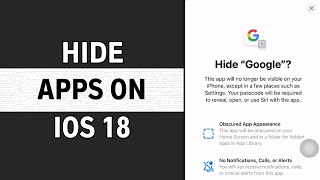 How to Hide Apps on iPhone iOS 18  Simple amp Effective Methods [upl. by Lrub]