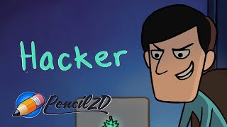 Hacker  Cartoon  Pencil2D Animation [upl. by Aenil]