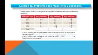 Lección 12 Problemas con Fracciones y Decimales [upl. by Yendirb218]