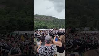 Raising the Standard of the Ballater Highland games and The pipe bands [upl. by Morel]