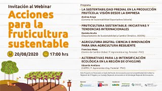 Webinar Acciones para la fruticultura sustentable [upl. by Acimak]