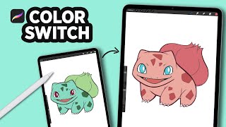 HOW to SWITCH COLORS in PROCREATE Shorts [upl. by Acemat]