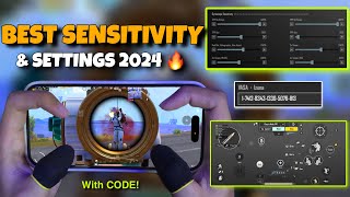 NEW😱BEST SENSITIVITY amp SETTINGS 2024🔥 4 Finger Claw Gyroscope  PUBG MOBILE [upl. by The]