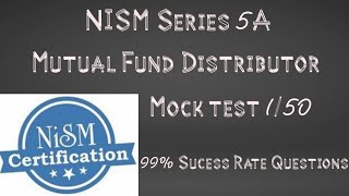 NISM Mutual Fund Distribution series VA Mf asked pass4sure Questions with answers Mock Test 1 [upl. by Ecined]