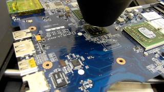 IR based laptop BGA reflow of a HP DV7 motherboard to fix a no video and no power issue [upl. by Tik755]