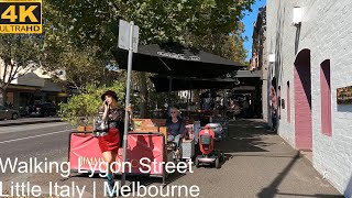 Walking Lygon Street  Little Italy  Melbourne Australia  4K UHD [upl. by Yannodrahc]