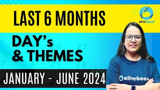 Last 6 Months Days and Themes Static GK  January  June 2024   For All Competitive Exams [upl. by Banebrudge556]