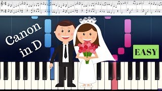 Wedding Song  CANON IN D  Easy Piano Tutorial with SHEET MUSIC [upl. by Tserof]