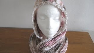 Hooded Cowl Crochet Tutorial  Riptide Hooded Cowl  Left Handed [upl. by Odelle413]