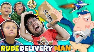 GRUMPY OLD MAILMAN gives FGTEEV Boys SPACESHIPS 🚀 New Game comes to Life [upl. by Ainirtac]