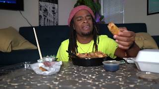 MUKBANG CHICKEN SHRIMP amp STEAK WRICE  LilNas GAY Pose amp MORE [upl. by Franny]