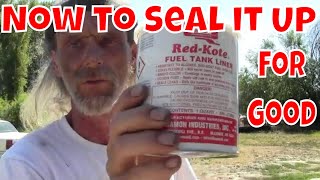 How to Apply RedKote Sealer in a FullSize Fuel Tank pt 8 1968 Mercury Fuel Tank Restoration [upl. by Toddie]