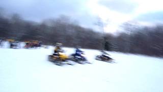 Yamaha Nytro Races Ski Doo 1200 Renegade [upl. by Kiyoshi]