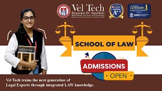 Unlock Your Legal Journey Admissions Open at Vel Tech School of Law  Apply Now [upl. by Eillek]