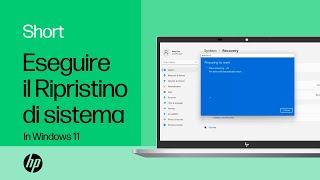 Come eseguire un Ripristino di sistema in Windows 11  HP Support [upl. by Tremml]