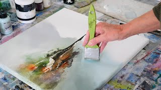 Demo peinture abstraite Abstract Painting Acrylique [upl. by Sekofski]