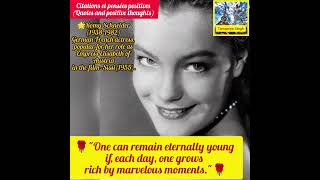 🌟🌹 Citation de Romy Schneider sur la Jeunesse [upl. by Leuqcar]