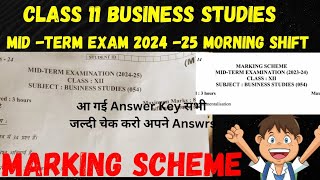 class 12 Business Studies answer key morning shift mid term 202425 Bst paper solution class 12 [upl. by Love]