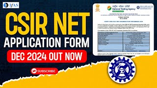 CSIR NET Chemistry Application Form Out  Dec 2024 Notification [upl. by Benildis]