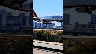 Asiana Airlines A380 landing at LAX airplanespotting [upl. by Ehav]