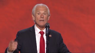 Peter Navarro speaks at the RNC hours after being released from a Florida prison [upl. by Kizzie]