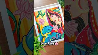 Radha Krishna Painting Easy ♥️🥰 shorts krishna radharani [upl. by Aihsel]